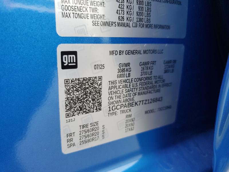 2026 CHEVROLET SILVERADO - 1GCPABEK7TZ126843