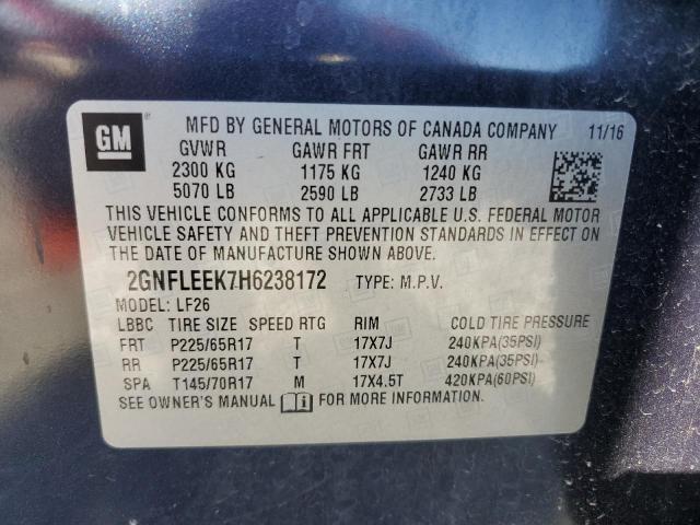 2017 CHEVROLET EQUINOX LS 2GNFLEEK7H6238172