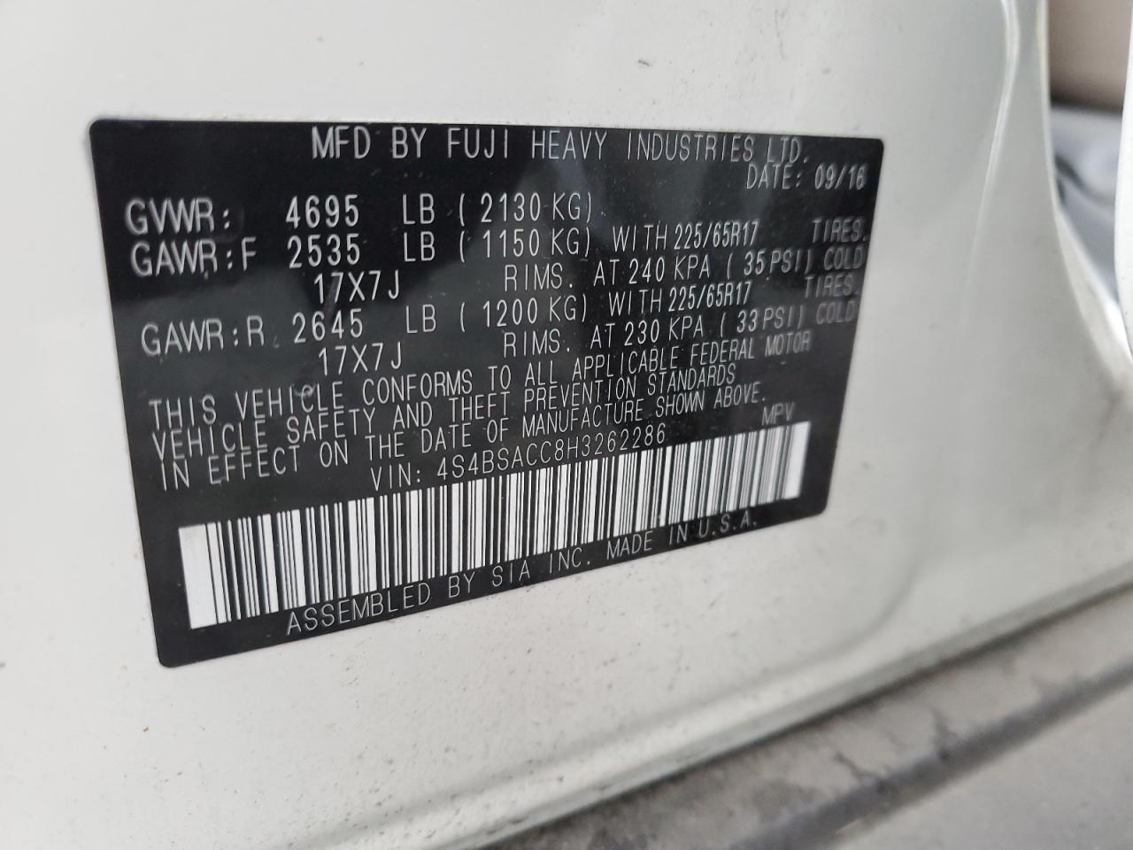 SUBARU OUTBACK 2.5I PREMIUM