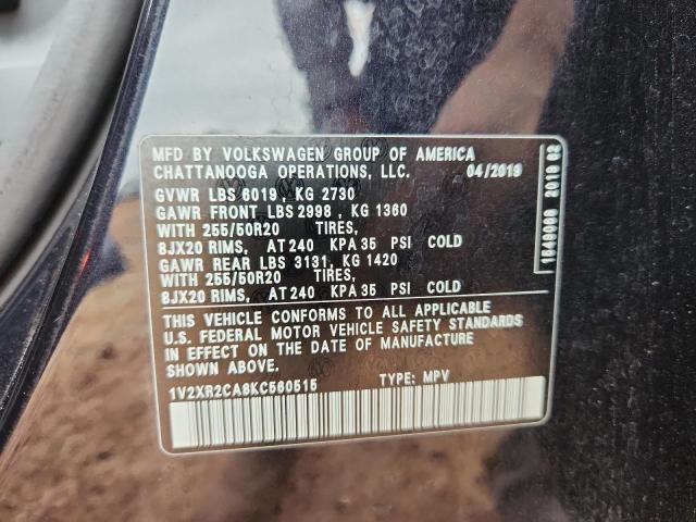 2019 VOLKSWAGEN ATLAS SE 1V2XR2CA8KC560515