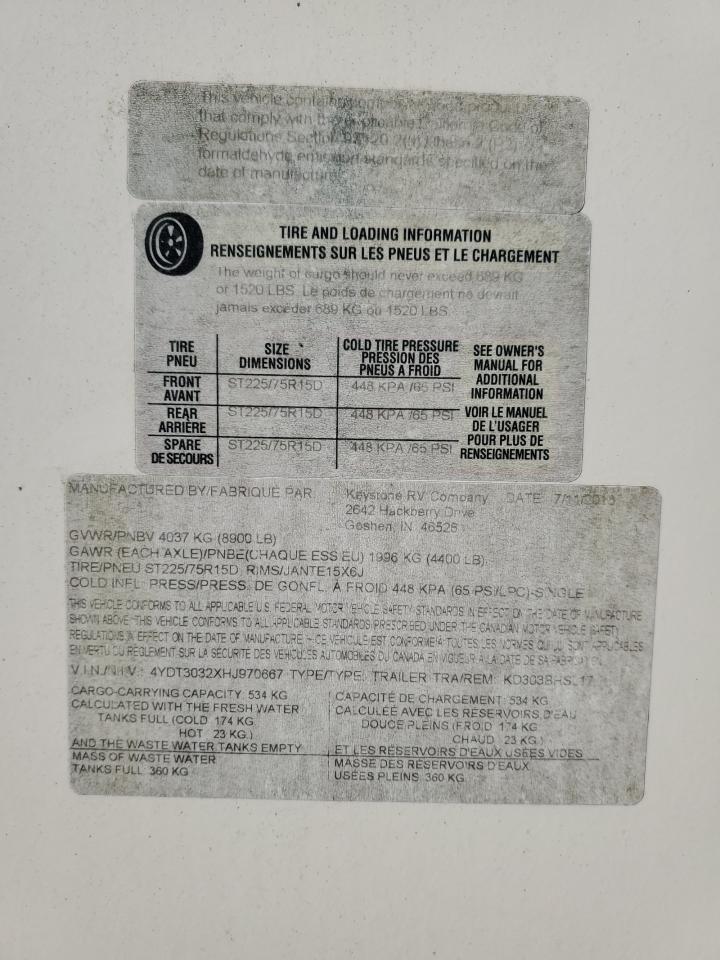 Lot #3278633937 2017 KEYSTONE KODIAK EXPRESS ULTRA