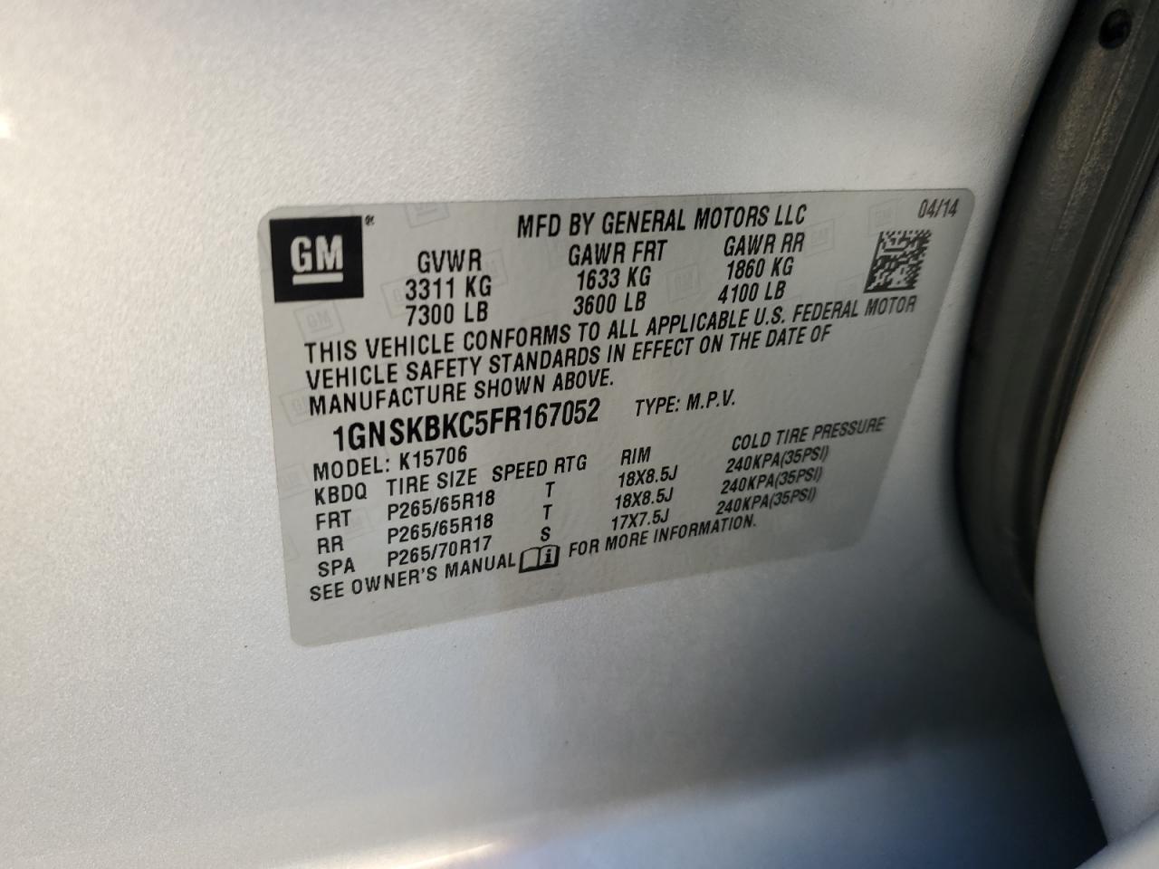 CHEVROLET TAHOE K1500 LT