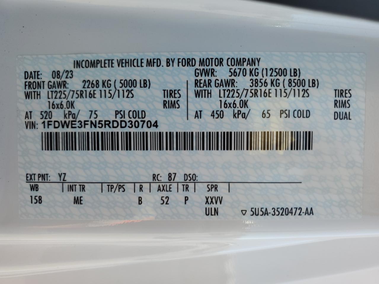 Lot #3286484203 2024 FORD E350 SUPER