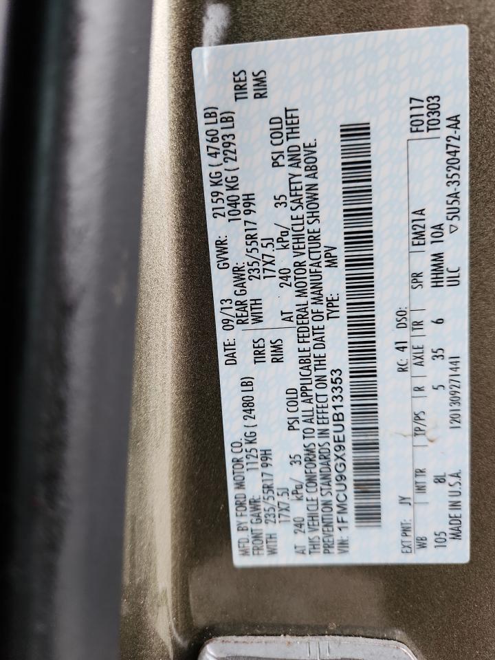 Lot #3287737180 2014 FORD ESCAPE SE