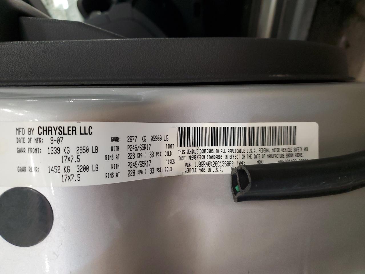 Lot #3278567946 2008 JEEP GRAND CHER