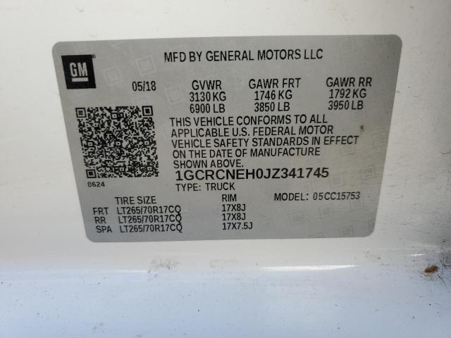 2018 CHEVROLET SILVERADO - 1GCRCNEH0JZ341745