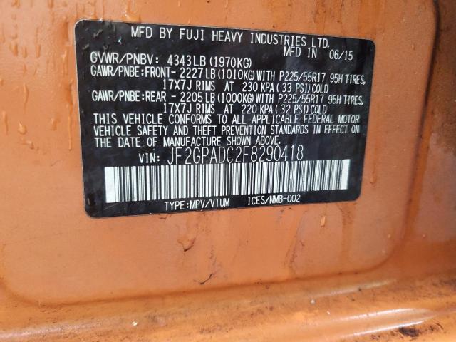 2015 SUBARU XV CROSSTR #3282624107