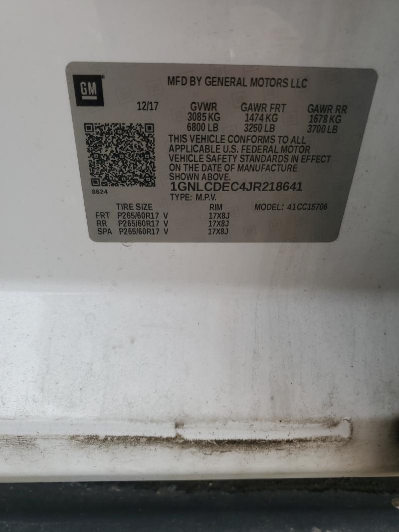 2018 CHEVROLET TAHOE POLI 1GNLCDEC4JR218641