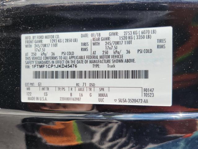 2018 FORD F150 1FTMF1CP1JKD45476