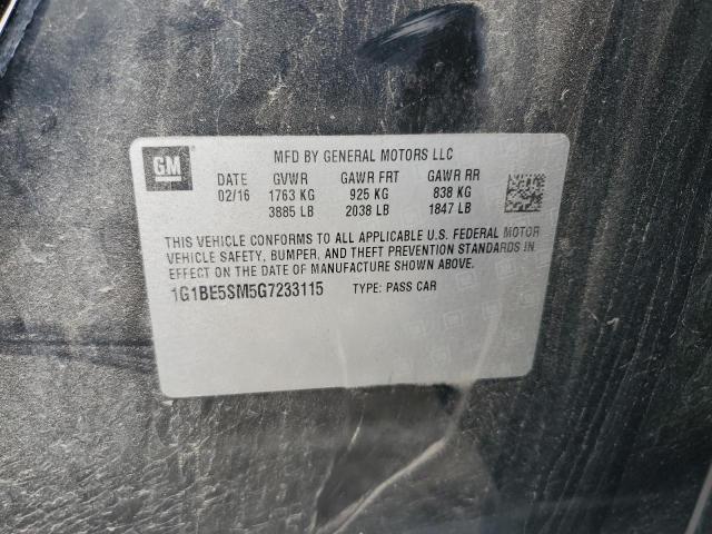 2016 CHEVROLET CRUZE LT - 1G1BE5SM5G7233115