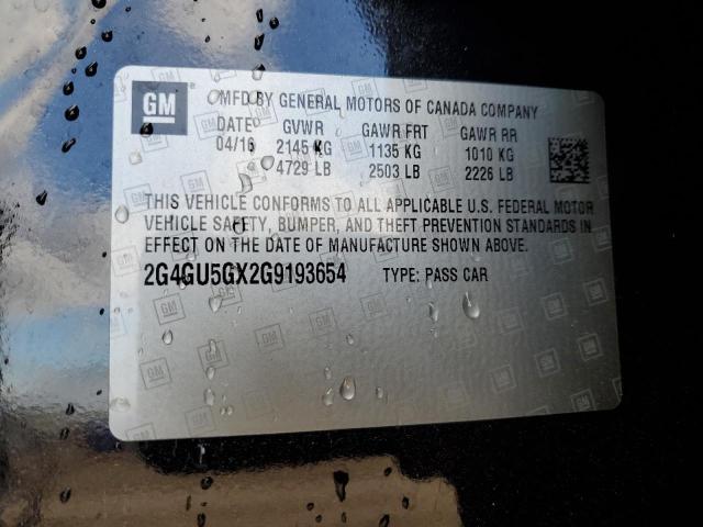 2016 BUICK REGAL GS 2G4GU5GX2G9193654