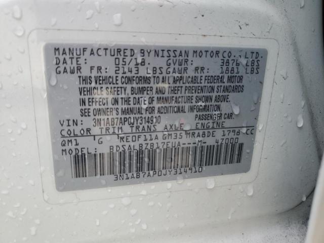 2018 NISSAN SENTRA S 3N1AB7AP0JY314910