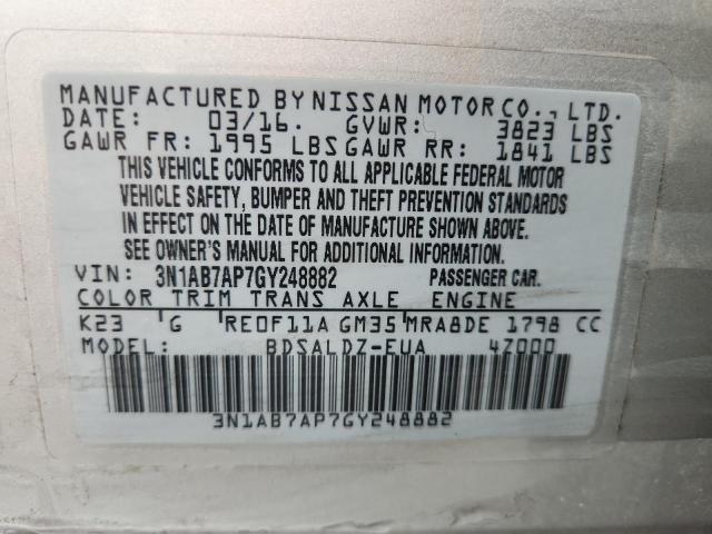 2016 NISSAN SENTRA S - 3N1AB7AP7GY248882