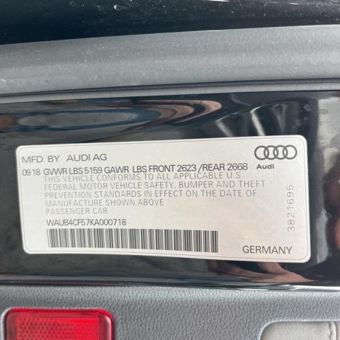 2019 AUDI S5 PREMIUM - WAUB4CF57KA000718