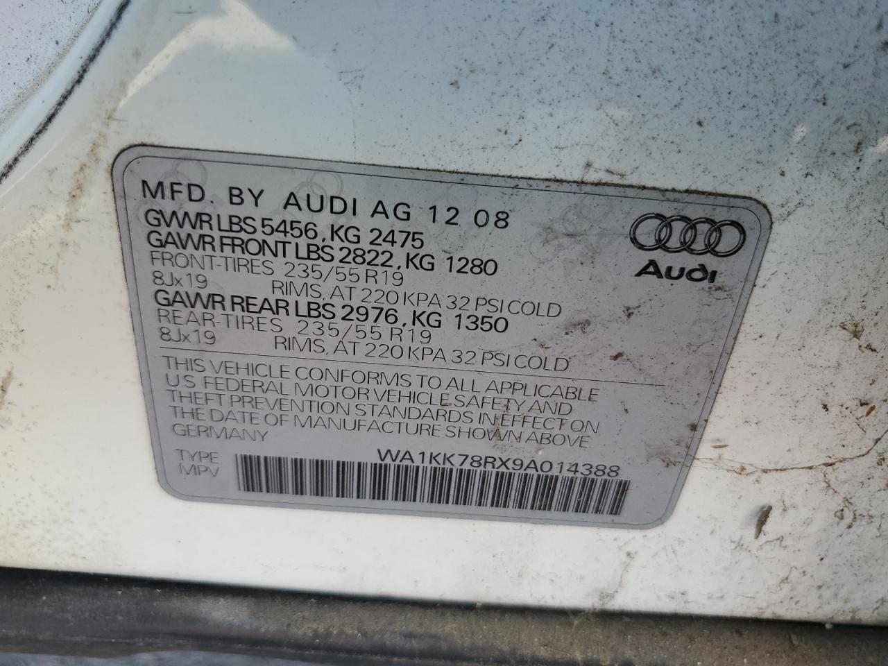 Lot #3274748896 2009 AUDI Q5 3.2