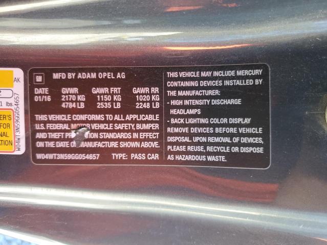 2016 BUICK CASCADA PR W04WT3N59GG054657