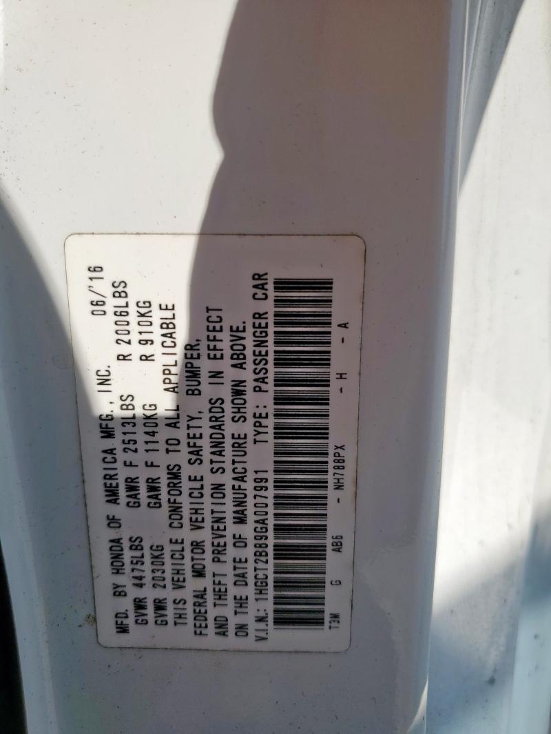 2016 HONDA ACCORD EXL #3281699887