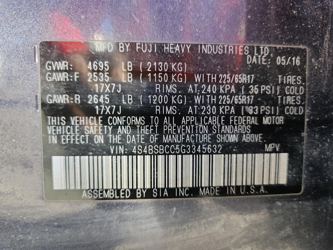 SUBARU OUTBACK 2.5I PREMIUM