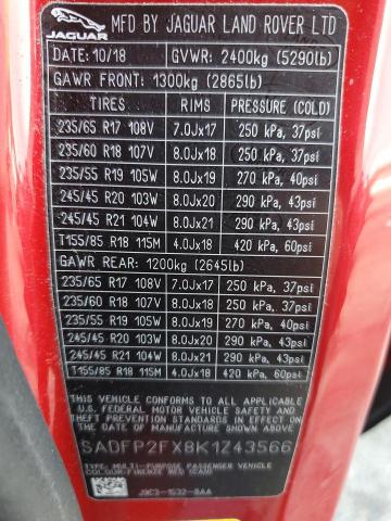 2019 JAGUAR E-PACE SE - SADFP2FX8K1Z43566