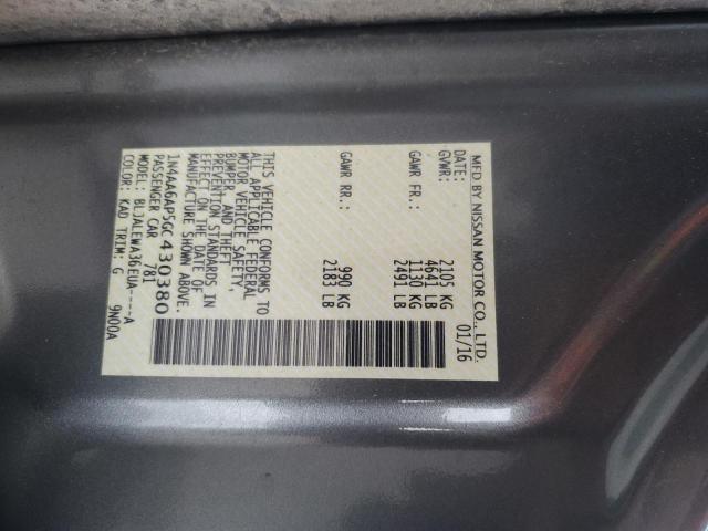 2016 NISSAN MAXIMA 3.5 #3296218477