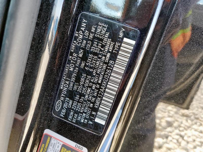 2019 HYUNDAI KONA SE KM8K12AAXKU326128