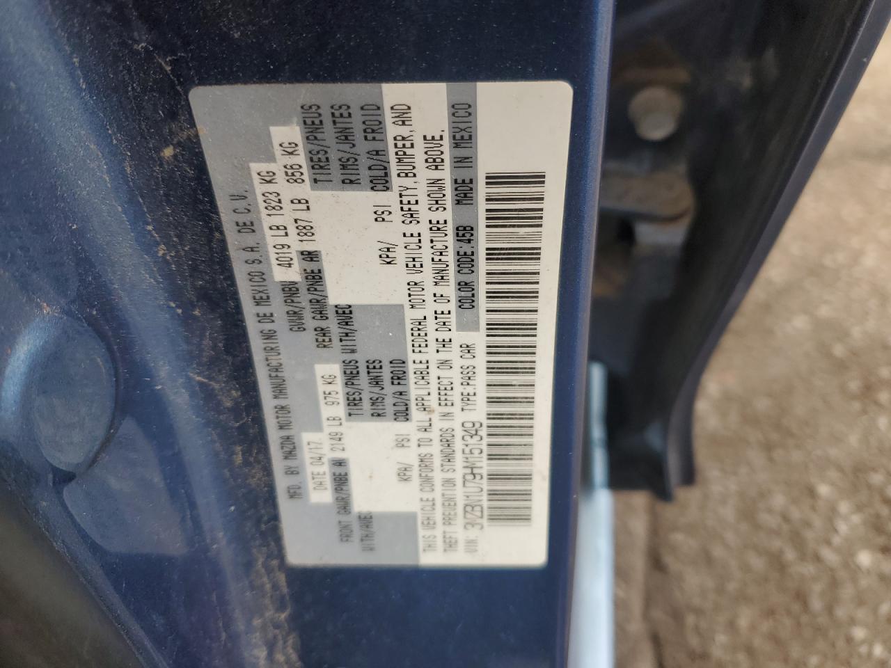 Lot #3304515460 2017 MAZDA 3 SPORT