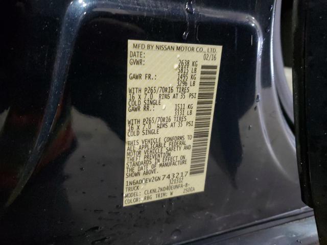 2016 NISSAN FRONTIER S - 1N6AD0EV2GN743217