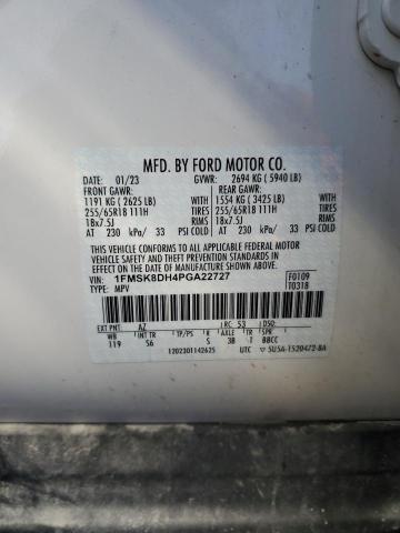 2023 FORD EXPLORER X 1FMSK8DH4PGA22727