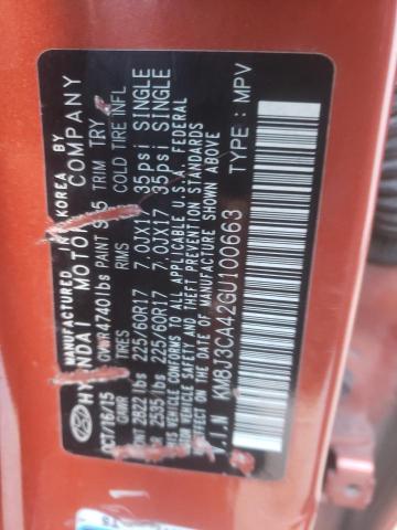 2016 HYUNDAI TUCSON LIM KM8J3CA42GU100663