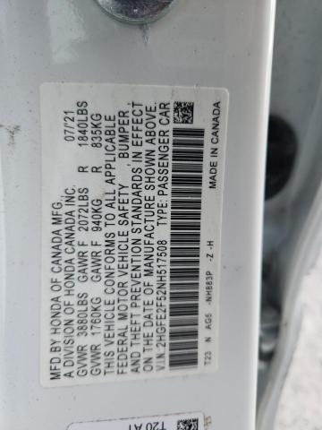 2022 HONDA CIVIC SPOR #3311667228