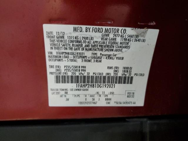 2013 FORD TAURUS SEL - 1FAHP2H81DG192021