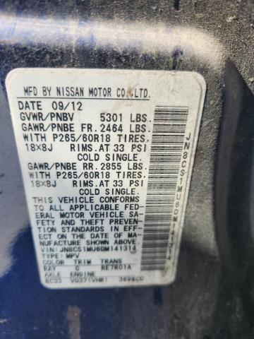 2013 INFINITI FX37 - JN8CS1MU6DM141314