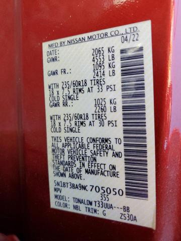 2022 NISSAN ROGUE SV #3302014046