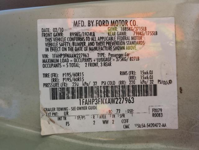 2010 FORD FOCUS SE - 1FAHP3FNXAW227963