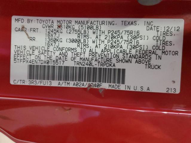 2013 TOYOTA TACOMA - 5TFPX4EN7DX015517