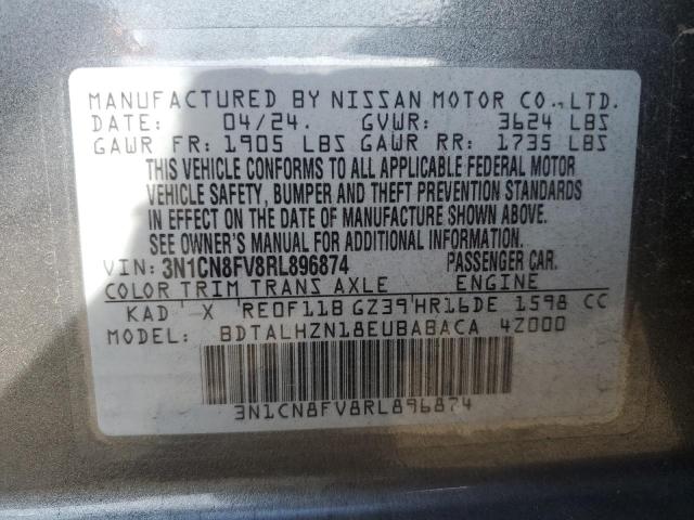 2024 NISSAN VERSA SR 3N1CN8FV8RL896874