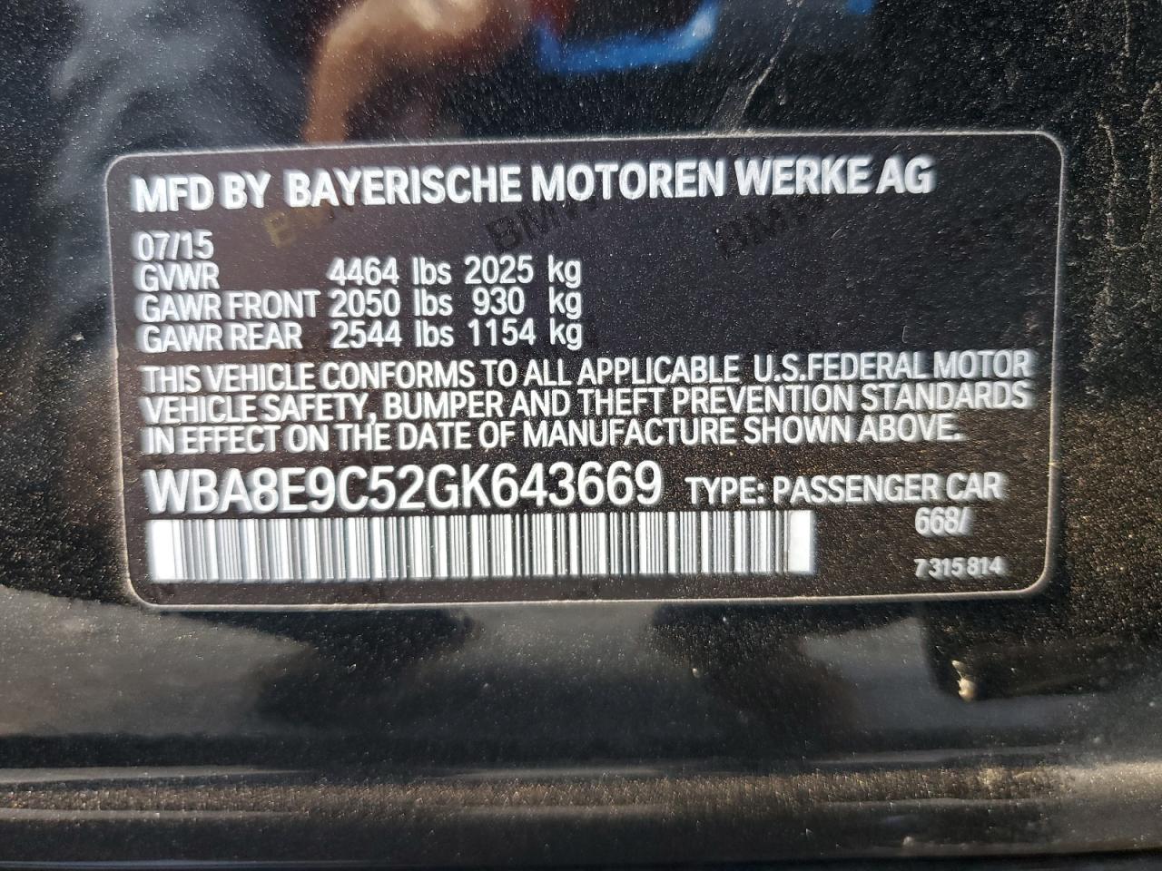 BMW 3 SERIES I SULEV