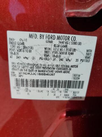 2011 FORD EDGE SEL - 2FMDK3JC1BBB40397
