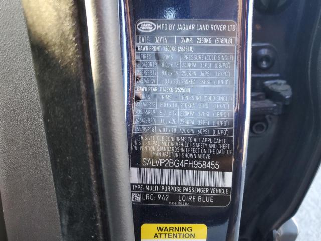 2015 LAND ROVER RANGE ROVE - SALVP2BG4FH958455