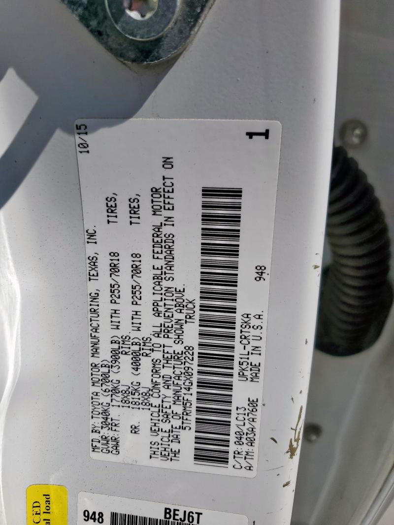 2016 TOYOTA TUNDRA DOU 5TFRM5F14GX097228