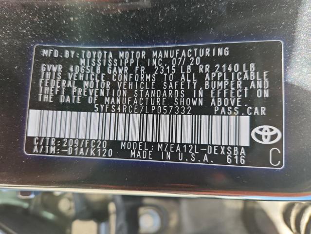 2020 TOYOTA COROLLA SE 5YFS4RCE7LP057332