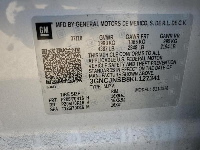 2019 CHEVROLET TRAX LS 3GNCJNSB8KL127341