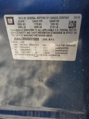 2016 CHEVROLET EQUINOX LT - 2GNALCEKXG6315890