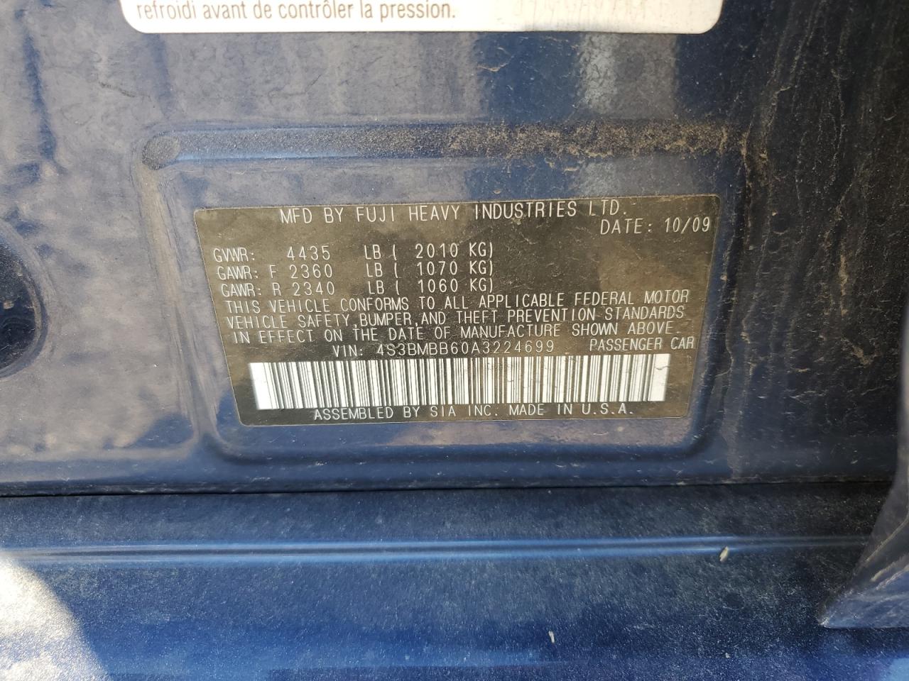 SUBARU LEGACY 2.5I PREMIUM