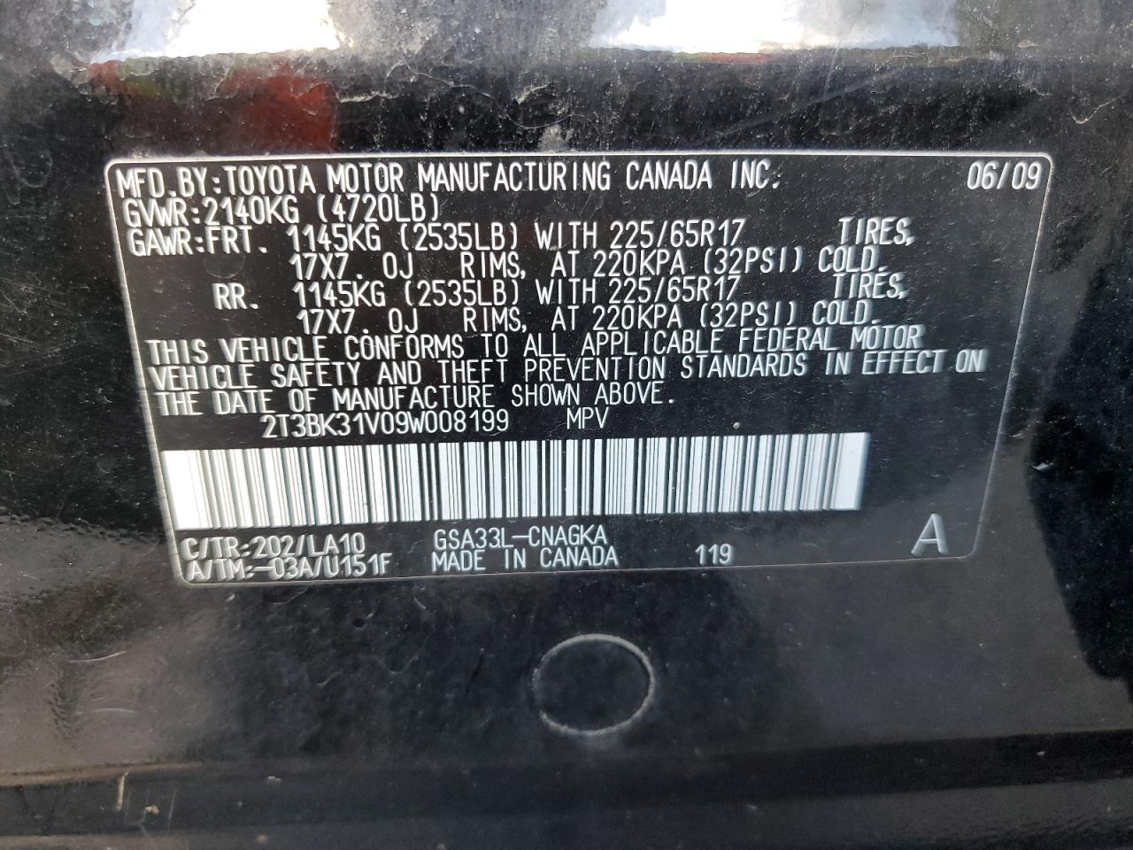 Lot #3275452740 2009 TOYOTA RAV4 LIMIT