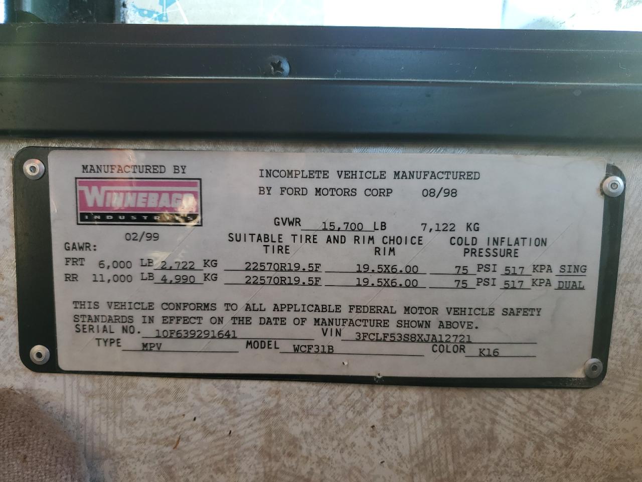 Lot #3277101476 1999 FORD F550 SUPER