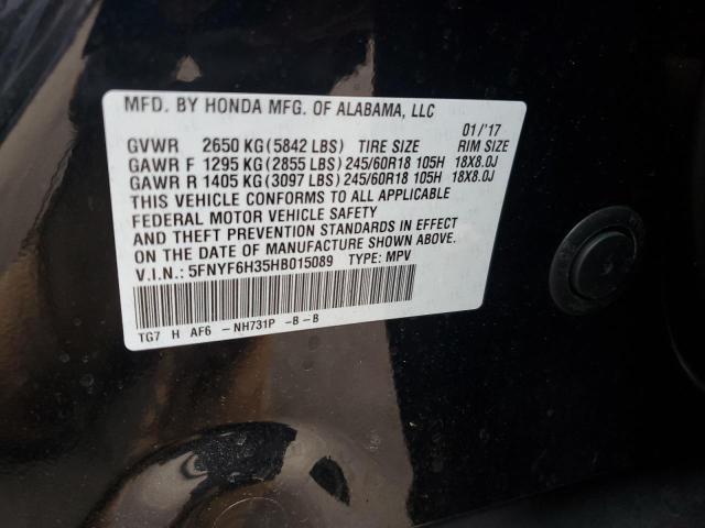 2017 HONDA PILOT EX - 5FNYF6H35HB015089