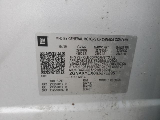 2019 CHEVROLET EQUINOX PR - 2GNAXYEX8K6271295