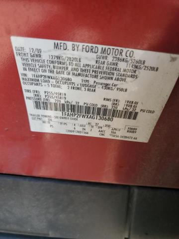 2010 FORD TAURUS LIM - 1FAHP2FWXAG130680