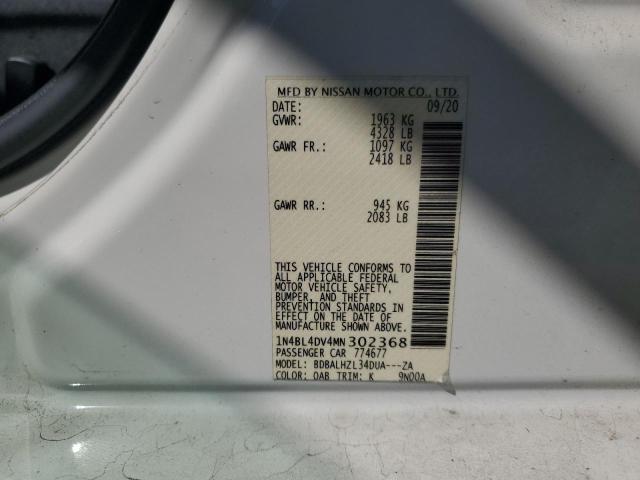 2021 NISSAN ALTIMA SV 1N4BL4DV4MN302368